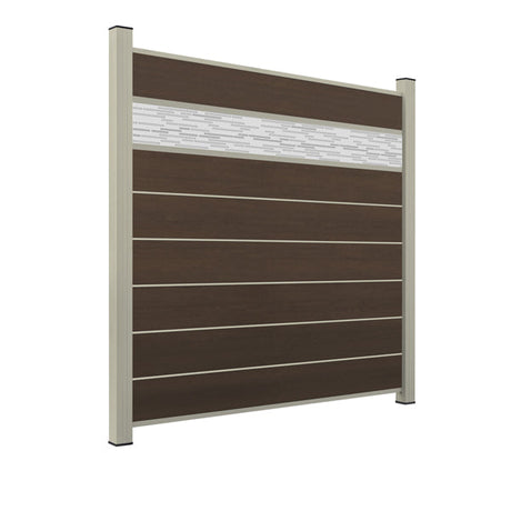 WPC Sichtschutzzaun ENZO Natur - Style Seidengrau
