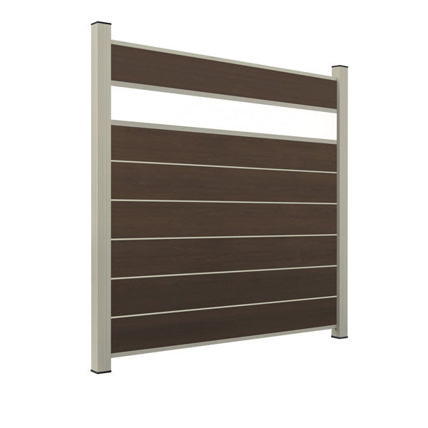 WPC Sichtschutzzaun ENZO Natur - Style Seidengrau