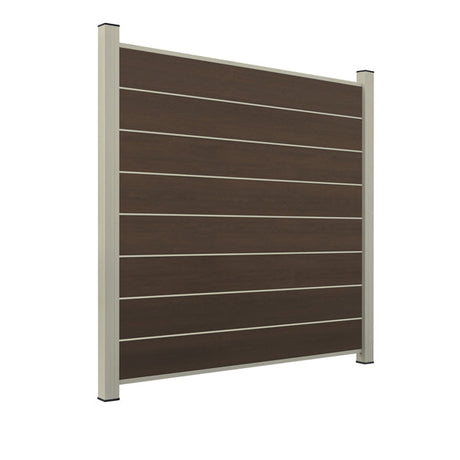 WPC Sichtschutzzaun ENZO Natur - Design Seidengrau