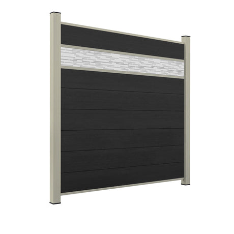 WPC Sichtschutzzaun ENZO Nero - Style Seidengrau
