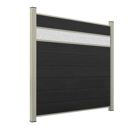 WPC Sichtschutzzaun ENZO Nero - Style Seidengrau