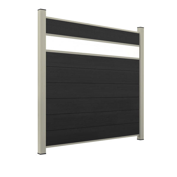 WPC Sichtschutzzaun ENZO Nero - Style Seidengrau