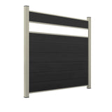 WPC Sichtschutzzaun ENZO Nero - Style Seidengrau