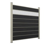 WPC Sichtschutzzaun ENZO Nero - Style Seidengrau