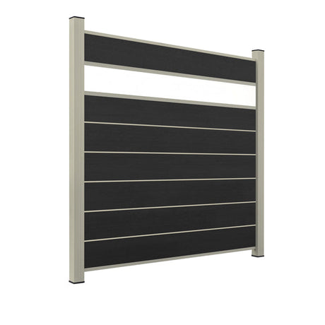 WPC Sichtschutzzaun ENZO Nero - Style Seidengrau