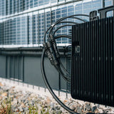 Detailansicht Solarstreifen im Zaunfeld