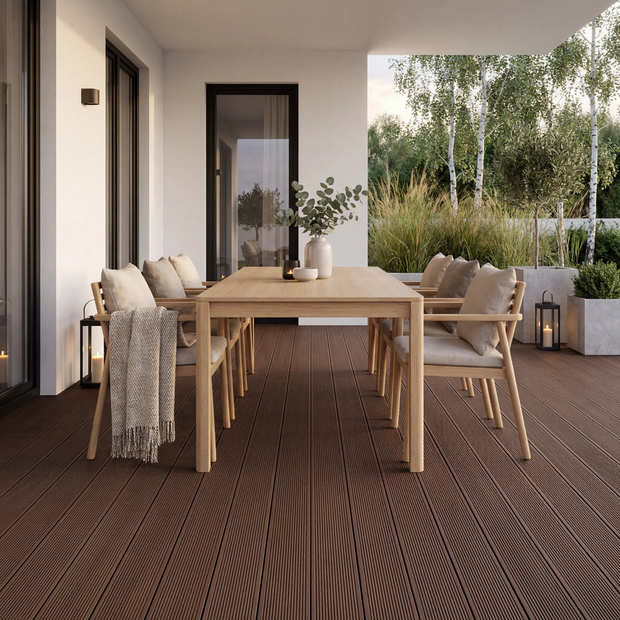 WPC Terrassendiele Hohlkammer Basic Kakao
