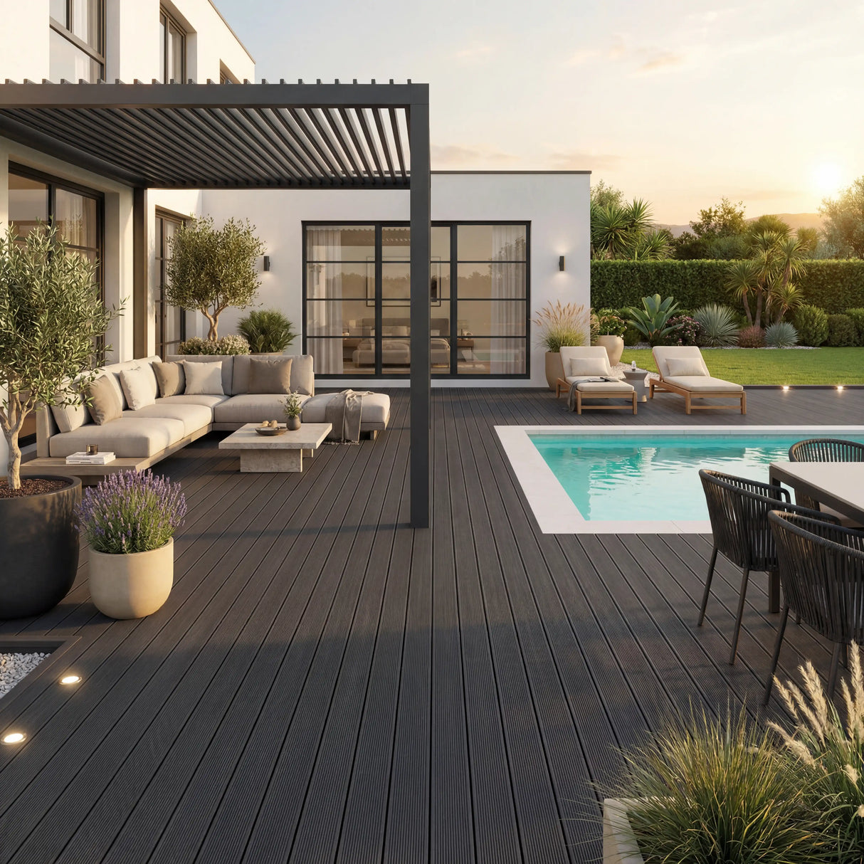 WPC Terrassendiele Hohlkammer Basic Schiefer