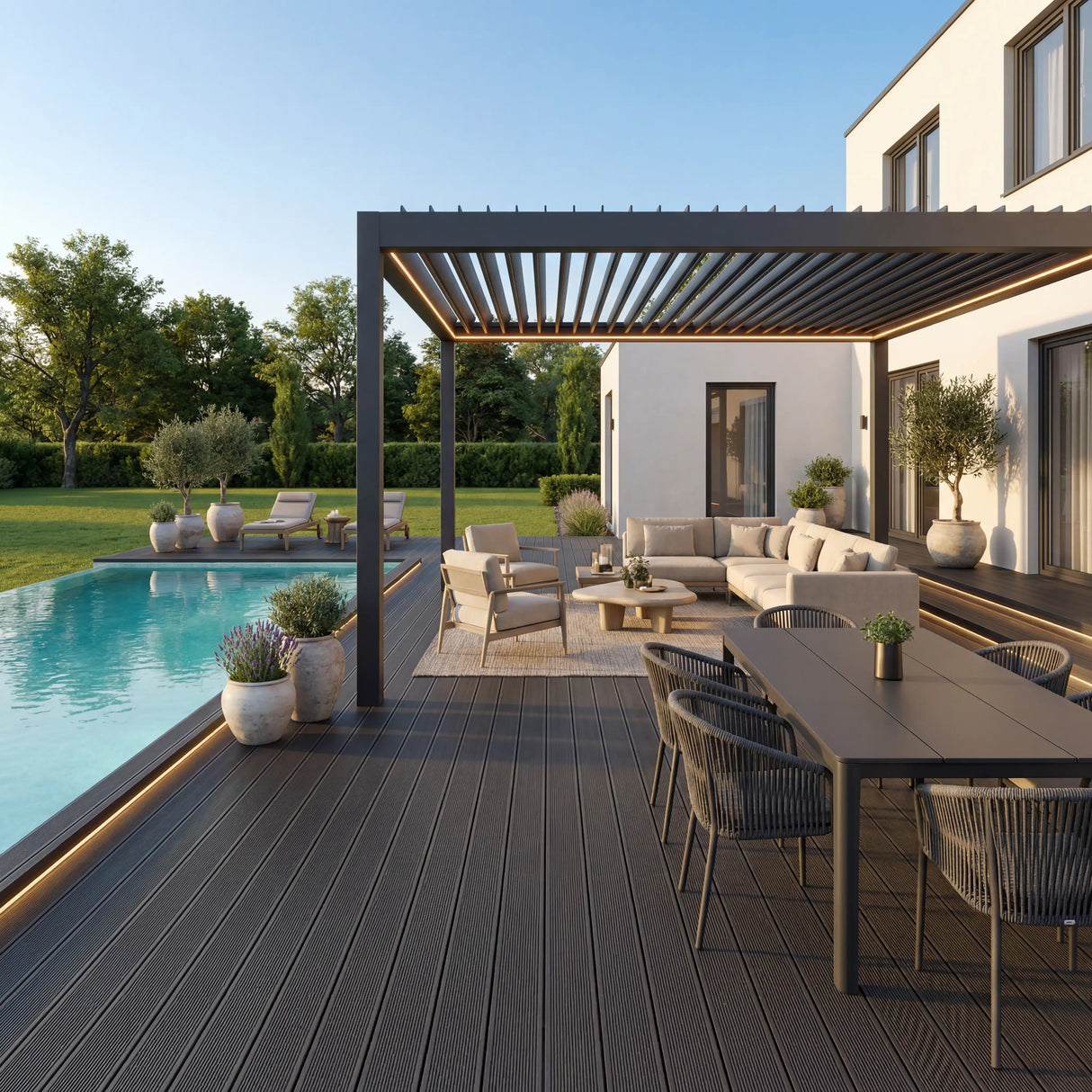 WPC Terrassendiele Hohlkammer Basic Schiefer