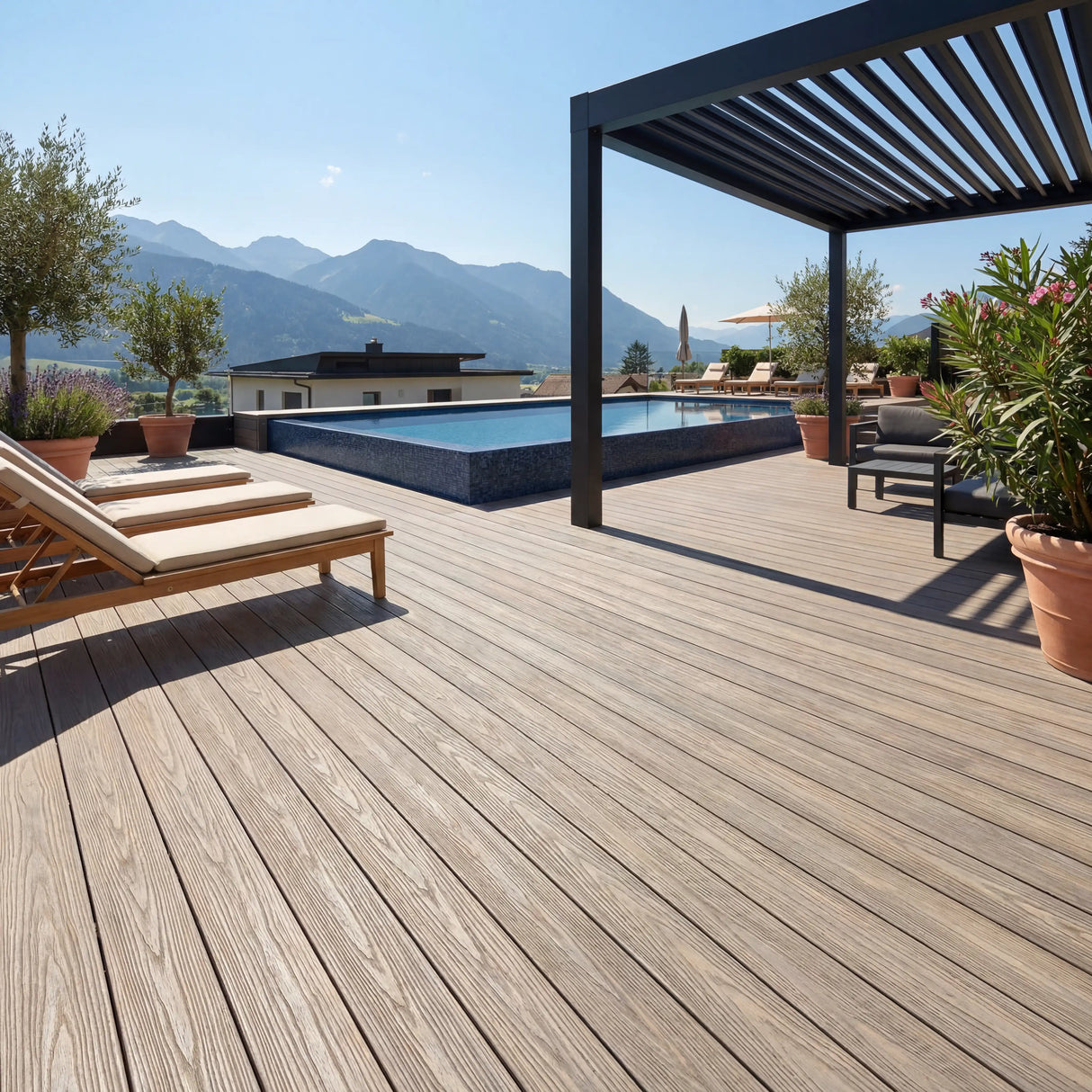 WPC Terrassendiele Hohlkammer Basic Seide