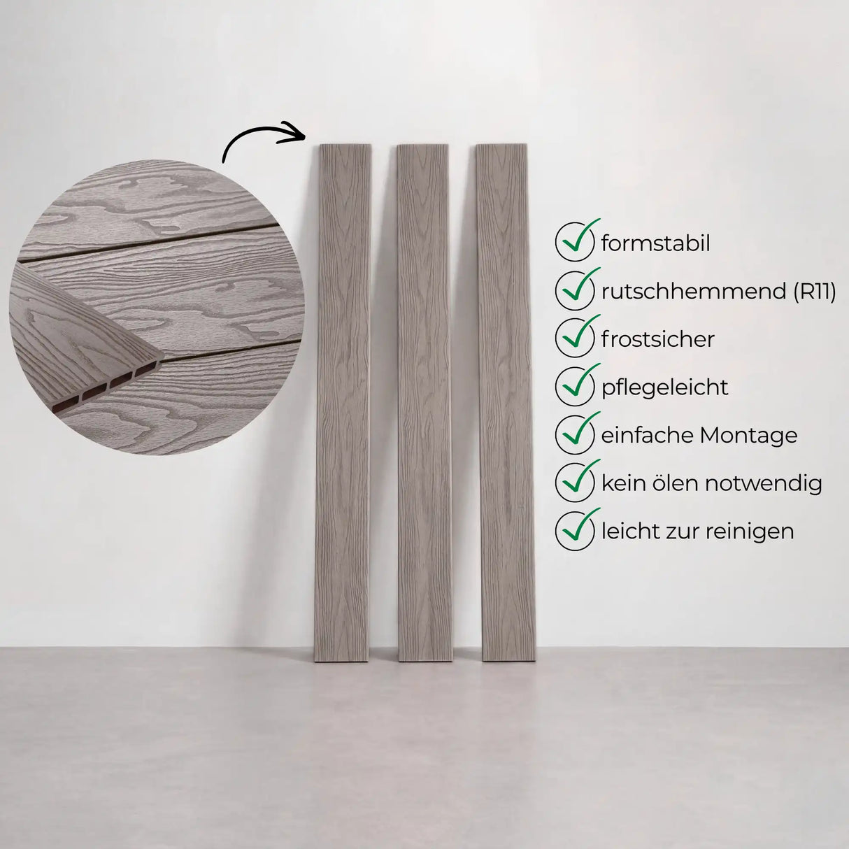 WPC Terrassendiele Hohlkammer Basic Seide