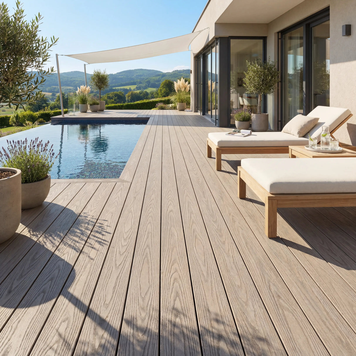 WPC Terrassendiele Hohlkammer Basic Seide