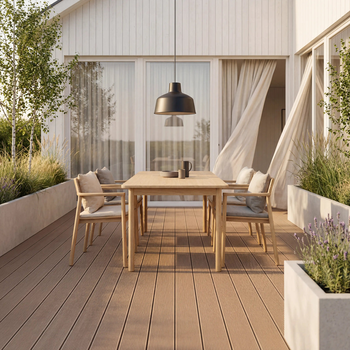 WPC Terrassendiele Hohlkammer Basic Teak