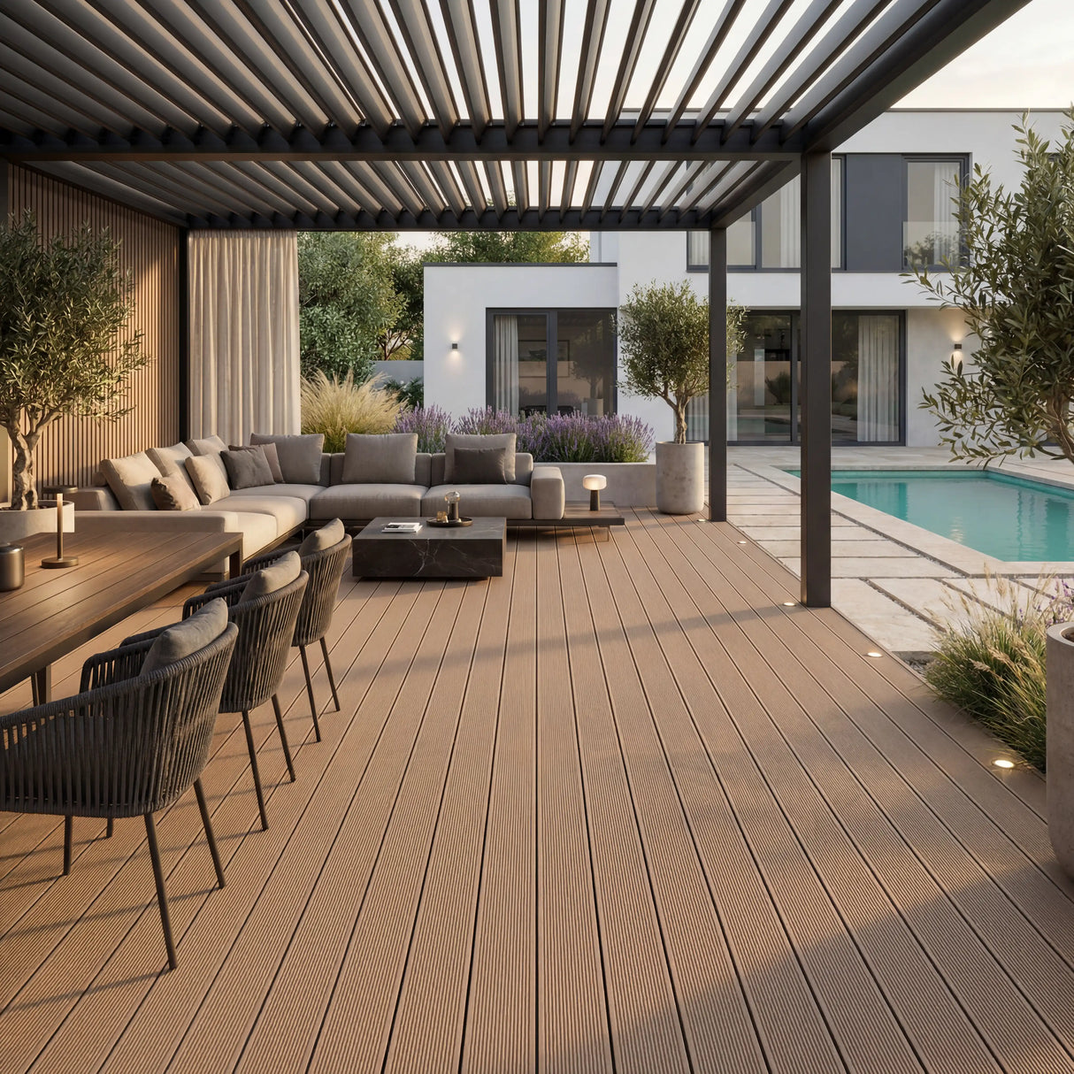 WPC Terrassendiele Hohlkammer Basic Teak