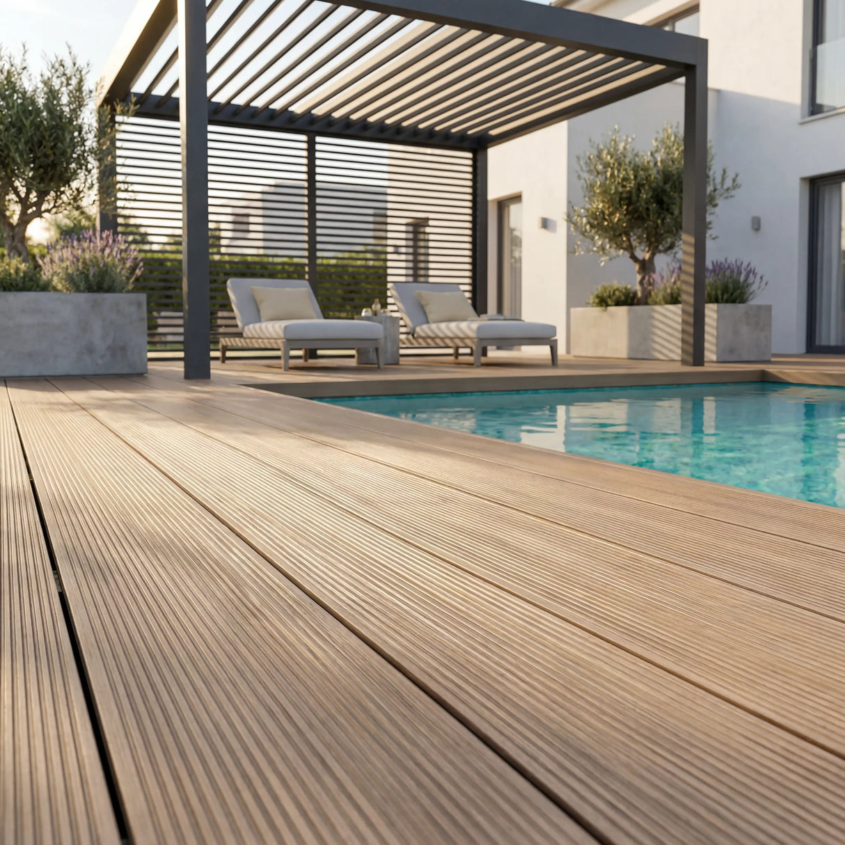 WPC Terrassendiele Hohlkammer Basic Teak