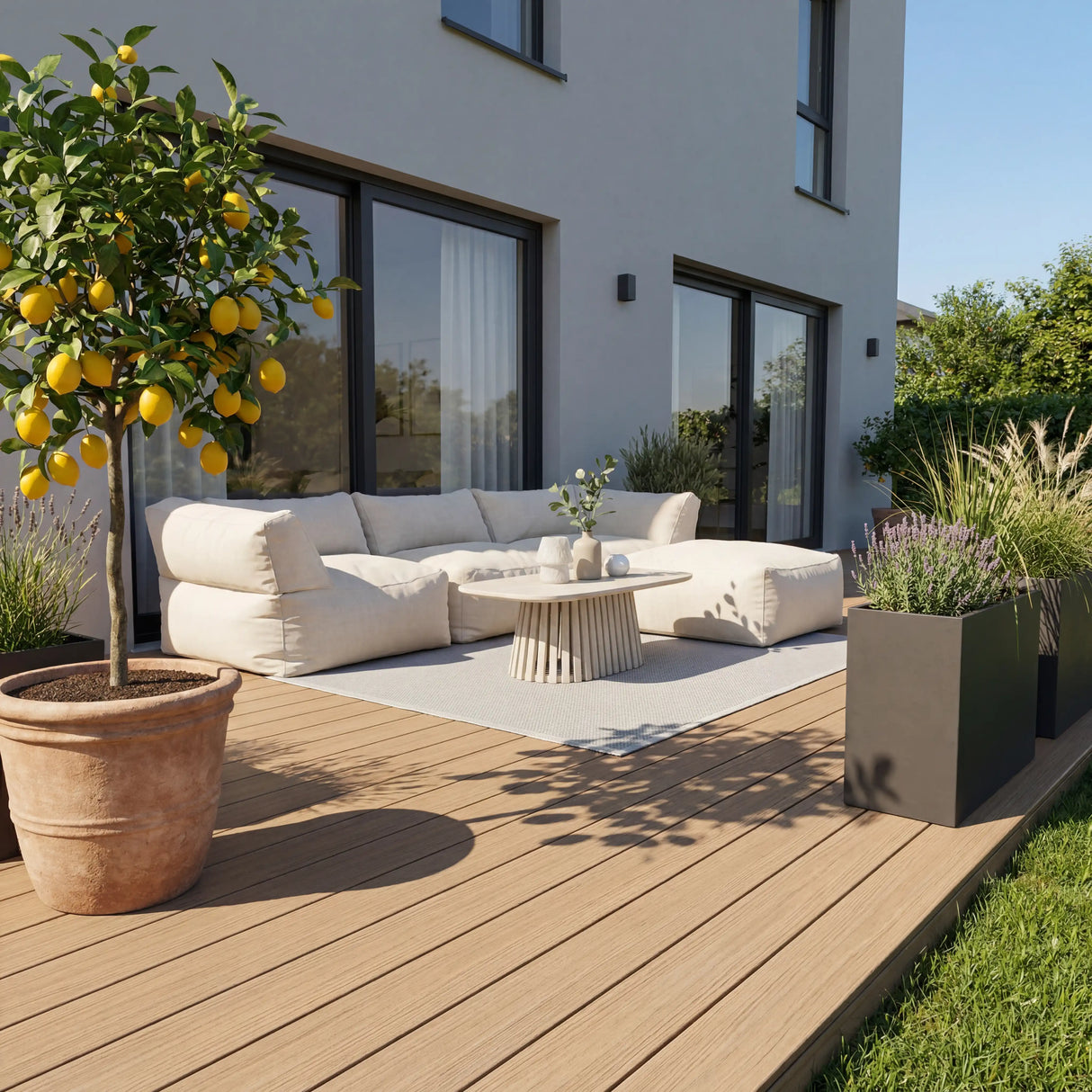 WPC Terrassendiele Hohlkammer Basic Teak