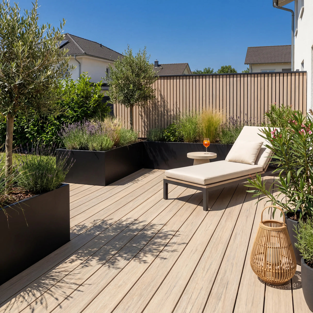 WPC Terrassendiele Massiv Antik Elfenbein