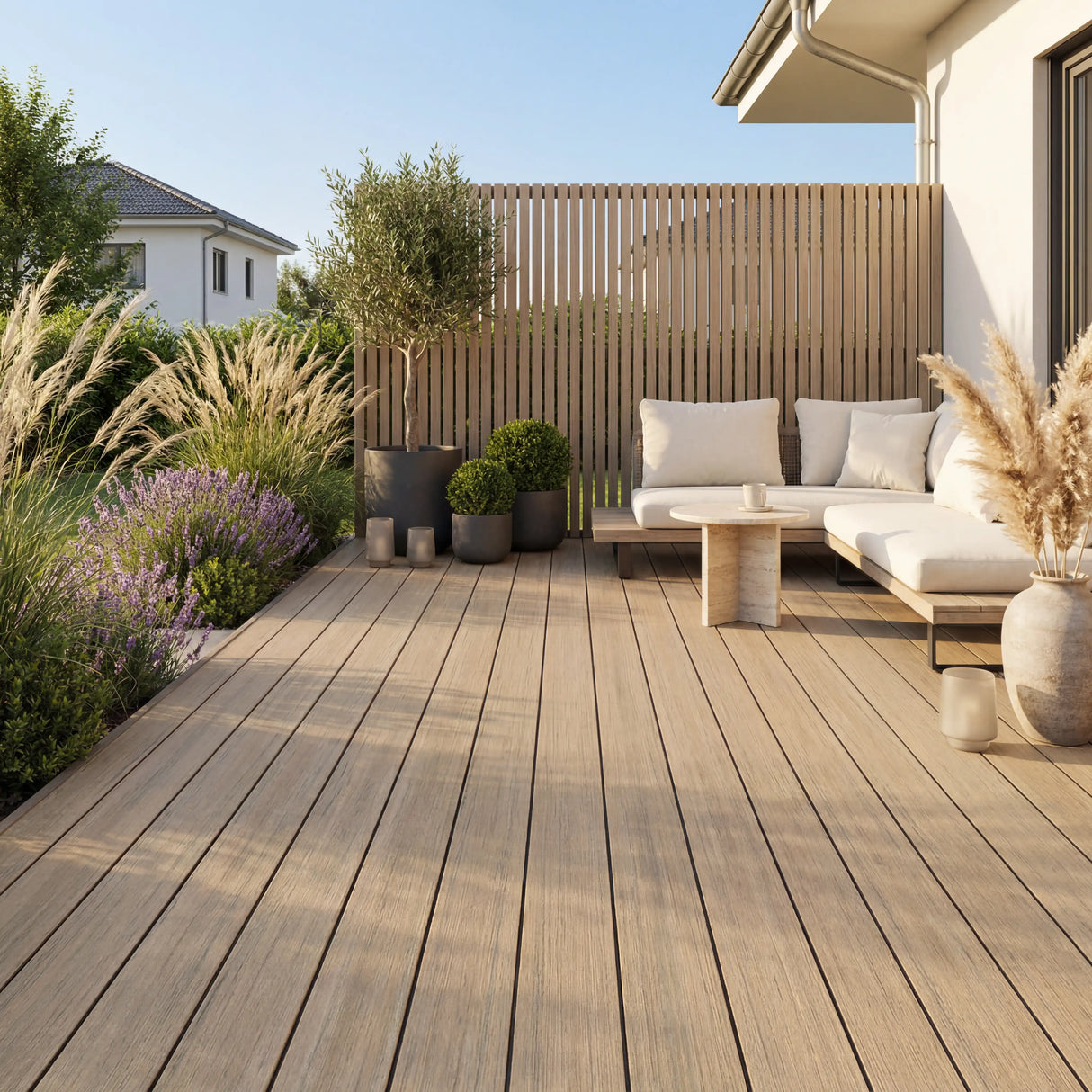 WPC Terrassendiele Massiv Antik Muskat