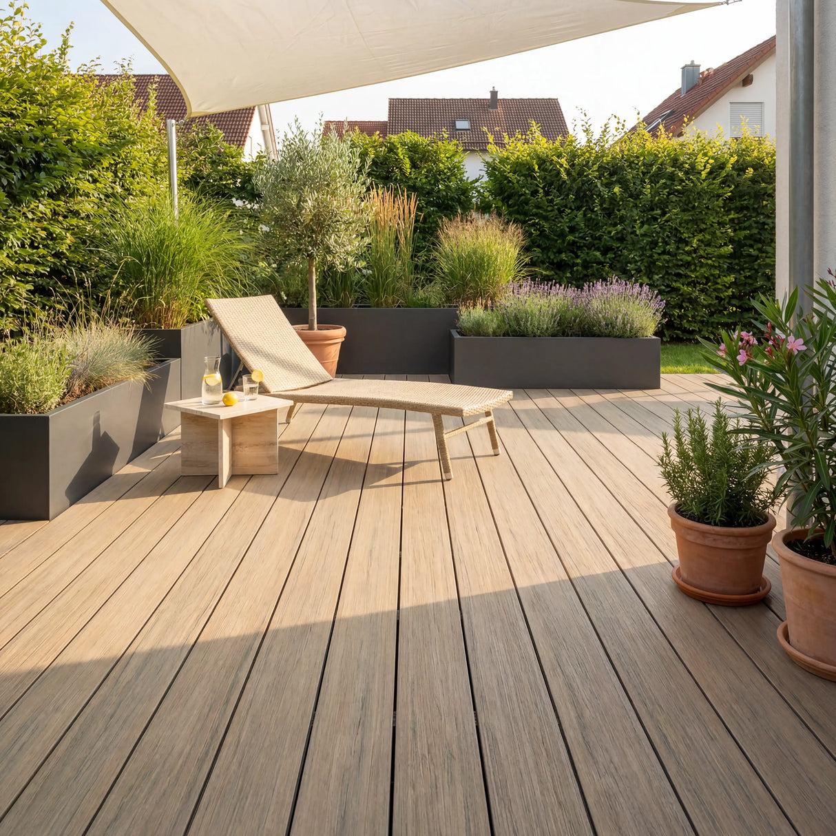 WPC Terrassendiele Massiv Antik Muskat