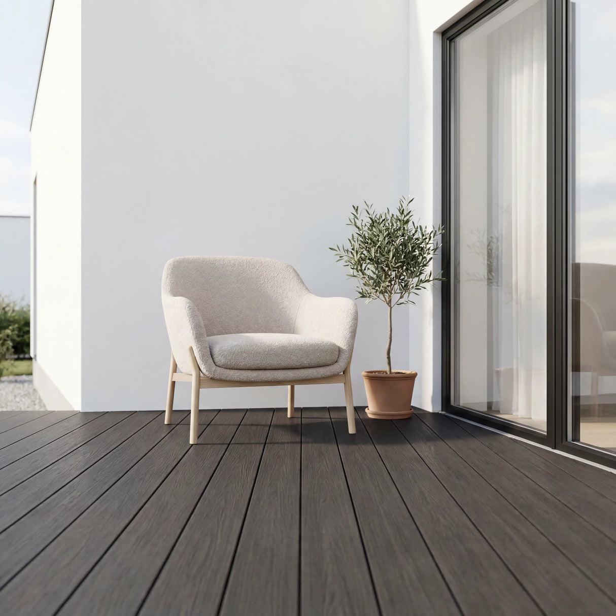 WPC Terrassendiele Massiv Antik Nero