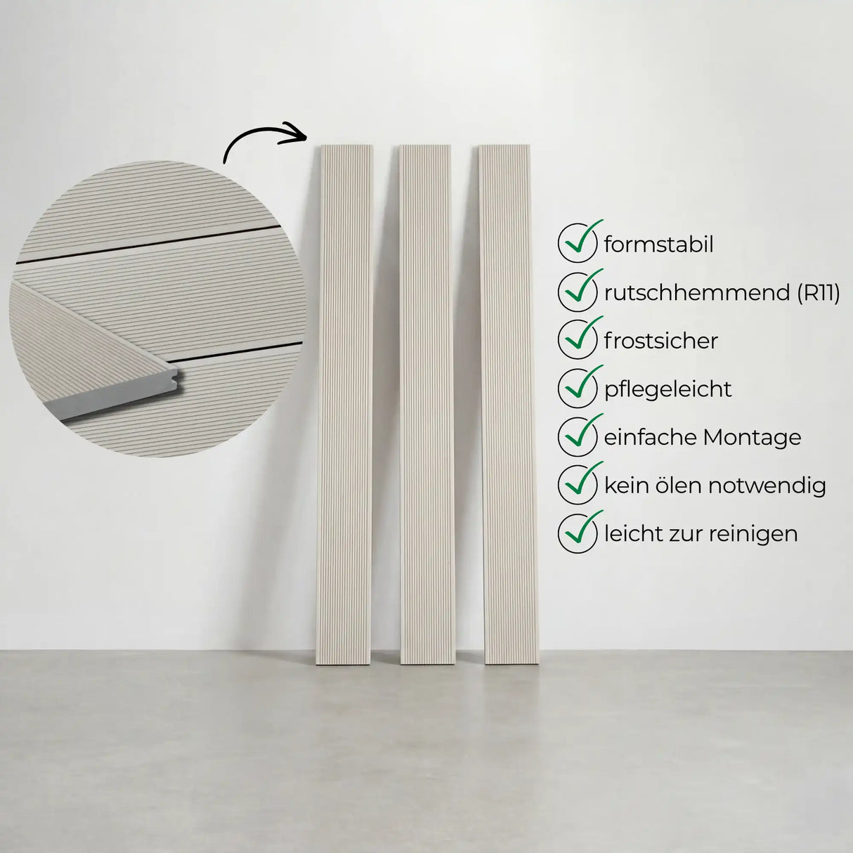 WPC Terrassendiele Massiv ECO Sand