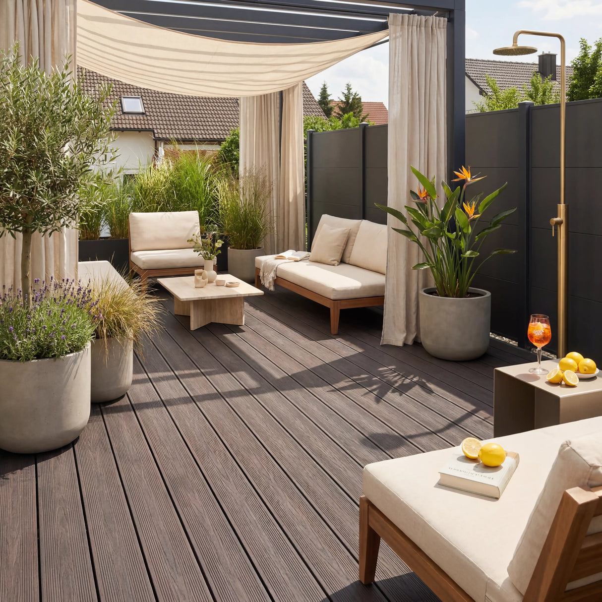 WPC Terrassendiele Massiv Terra Espresso