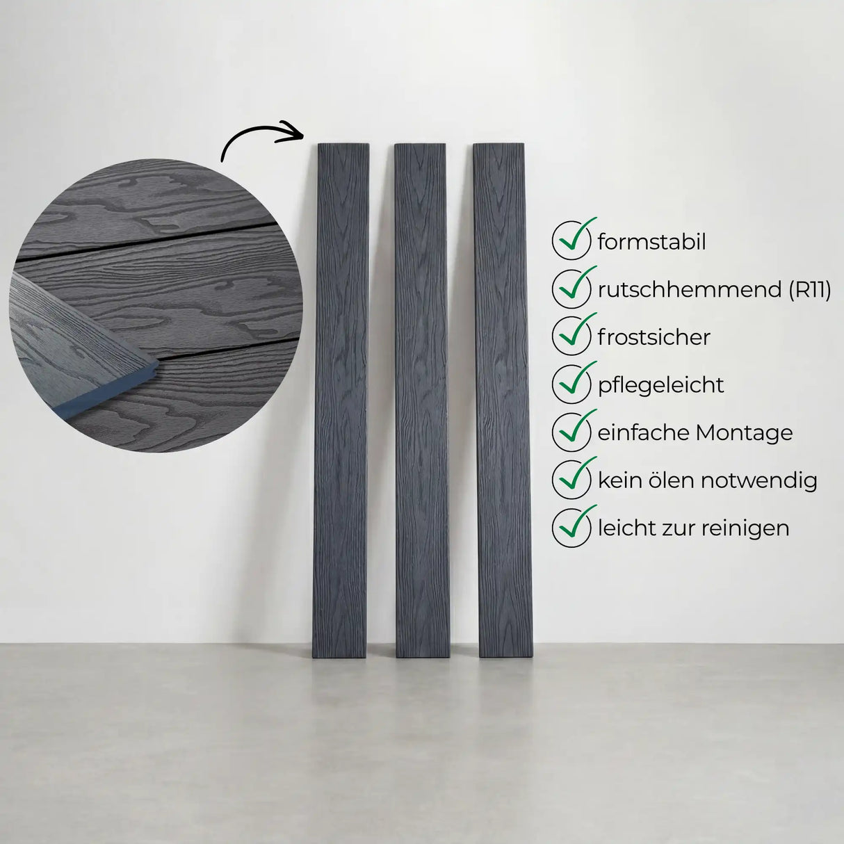 WPC Terrassendiele Massiv Terra Platin