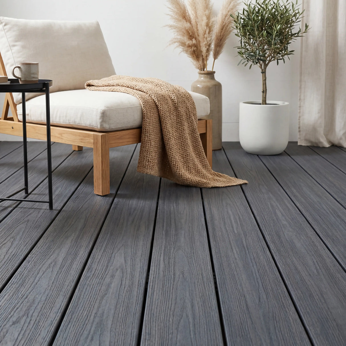 WPC Terrassendiele Massiv Terra Platin