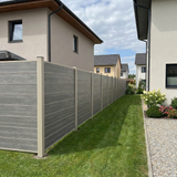 WPC Sichtschutzzaun ENZO Basalt - Design Seidengrau