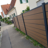 WPC Sichtschutzzaun ENZO Muskat - Design Anthrazit