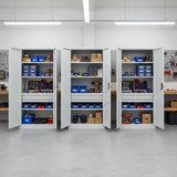 3er Set Stahlschrank 1800 x 900 x 400 mm