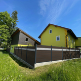 WPC Sichtschutzzaun ENZO Natur - Style Seidengrau