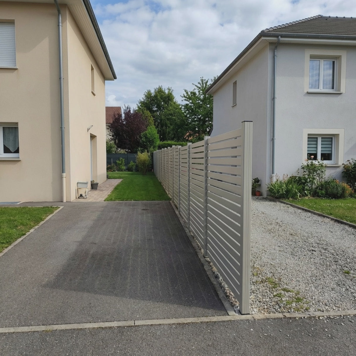 ModuLine Aluzaun MARIO Rechteck breit, Seidengrau