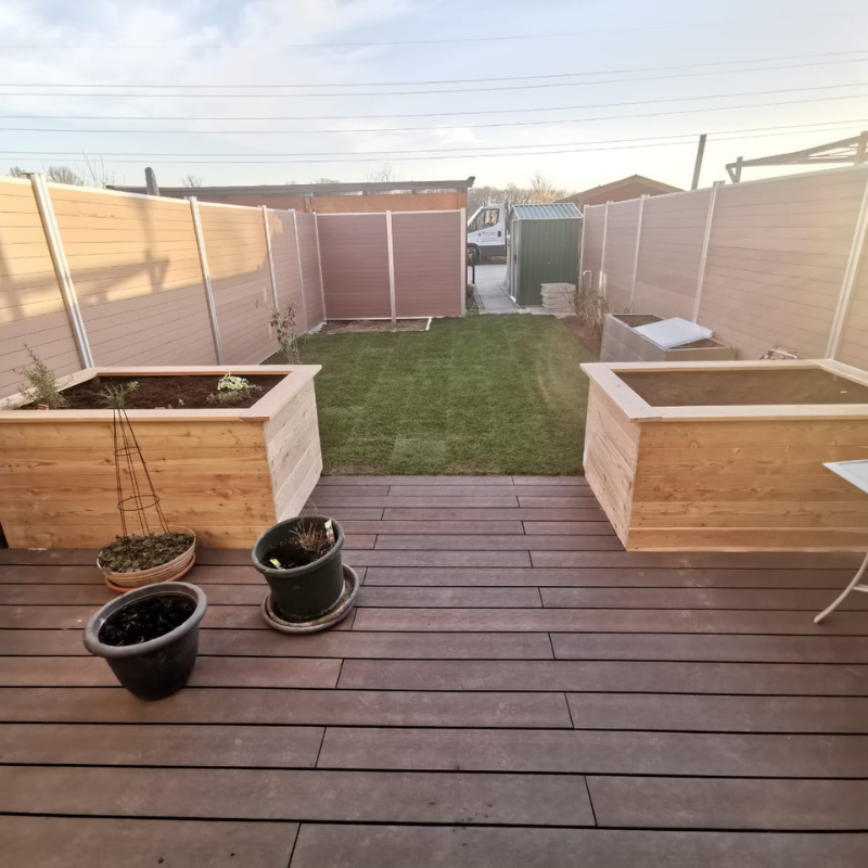 WPC Terrassendiele Massiv Antik Coffee