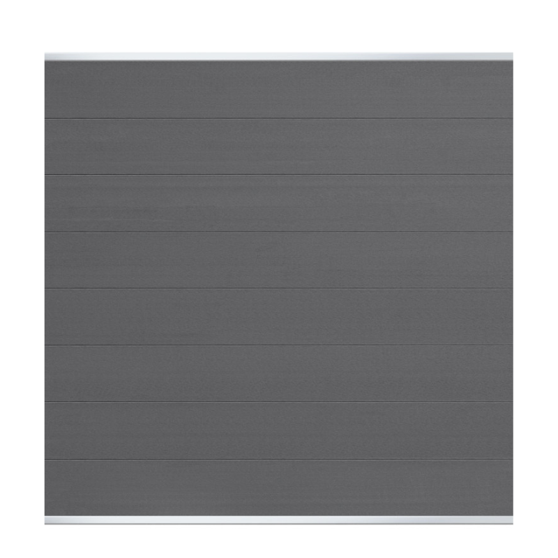 EASY WPC Sichtschutzzaun Zaunfeld-Set Grau-Silber