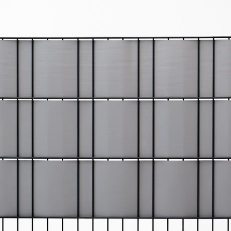 PVC Sichtschutzstreifen für Doppelstabmattenzäune Grau 35lfm