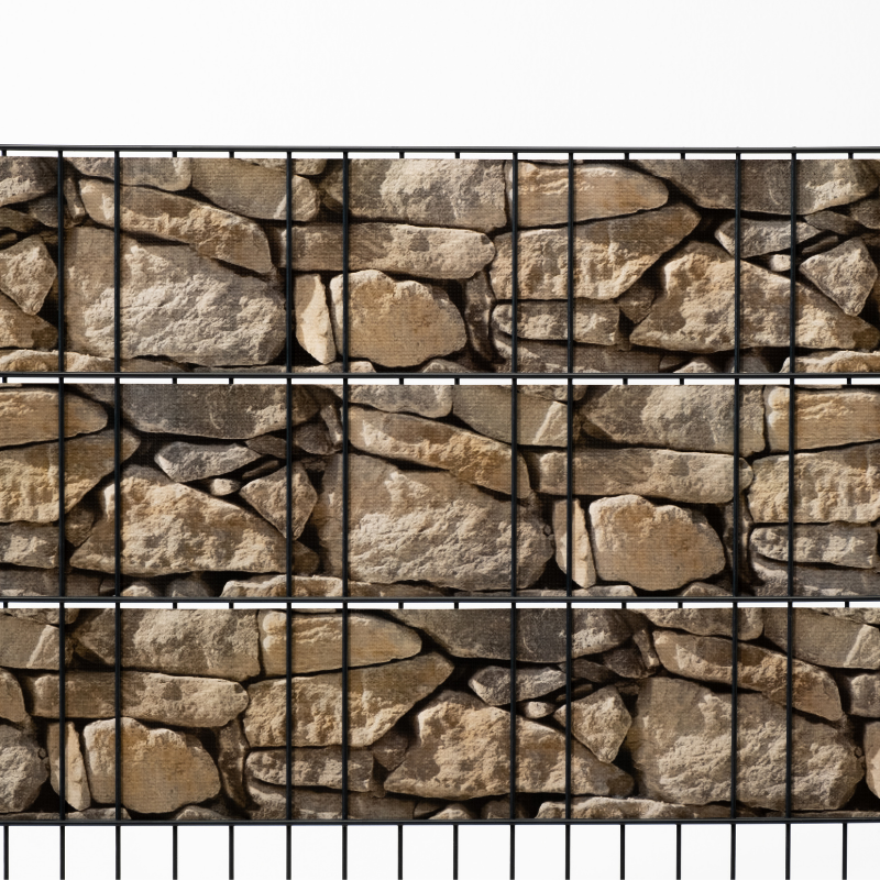 PVC Sichtschutzstreifen Steinoptik für Doppelstabmatten 35lfm