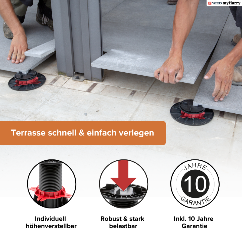 Stelzlager höhenverstellbar 25-40mm für Terrassenplatten YEED